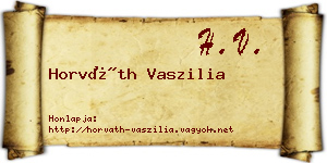 Horváth Vaszilia névjegykártya